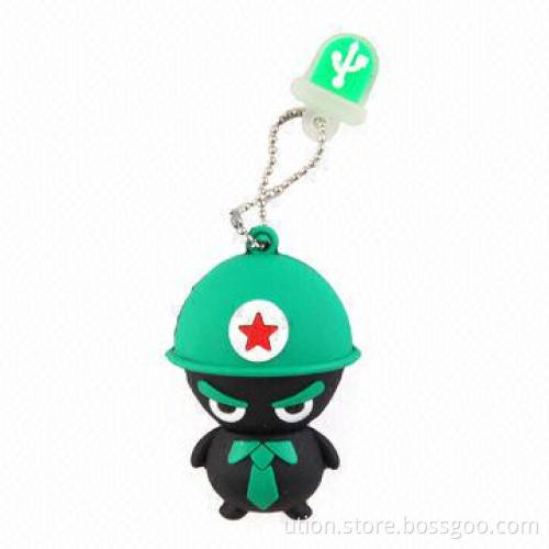 Soldier-shaped USB Flash Drive with Up to 64GB Memory Capacity, Free Sample